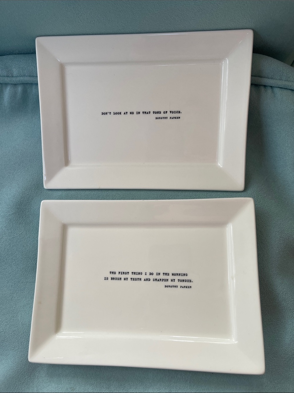 Dorothy Parker Quotes Plates - two plates